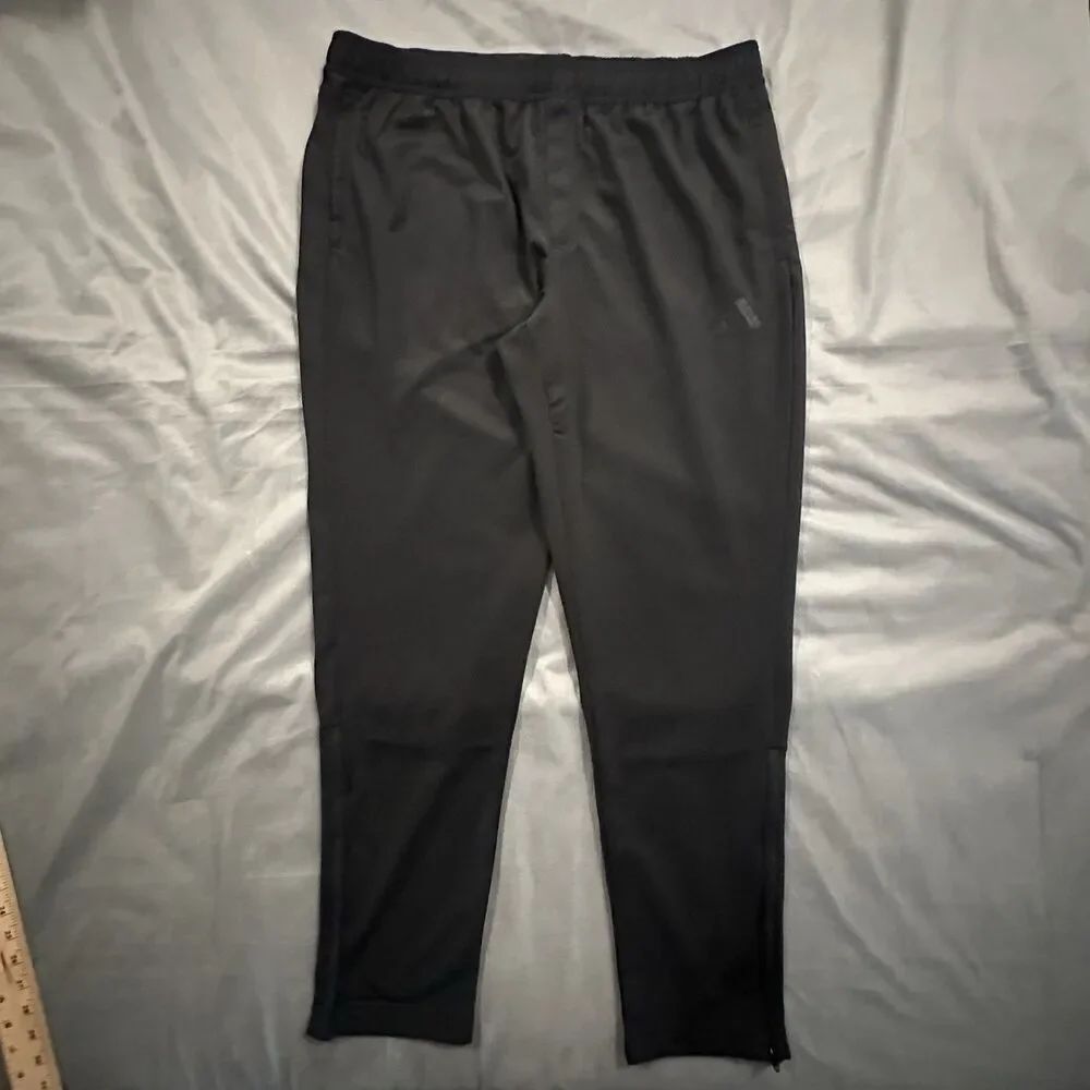 Adidas Tricot Track Pants Mens XL Black Training Joggers KD3638 Embroidery Zip